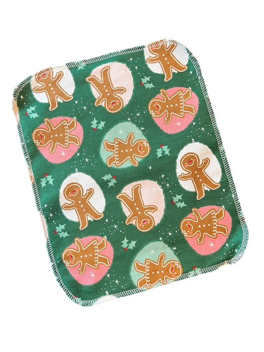 Gingerbread People 2ply flannel reusable paper towels / napkins