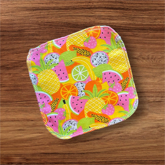 Fruit Salad 1ply flannel cloth wipes