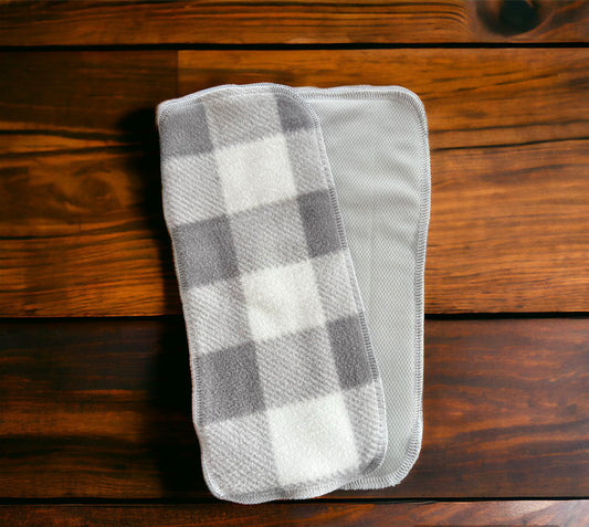 Discount Grey Checker fleece & athletic wicking jersey diaper liners