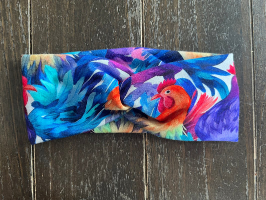 Toddler  Size Rainbow Rooster headband