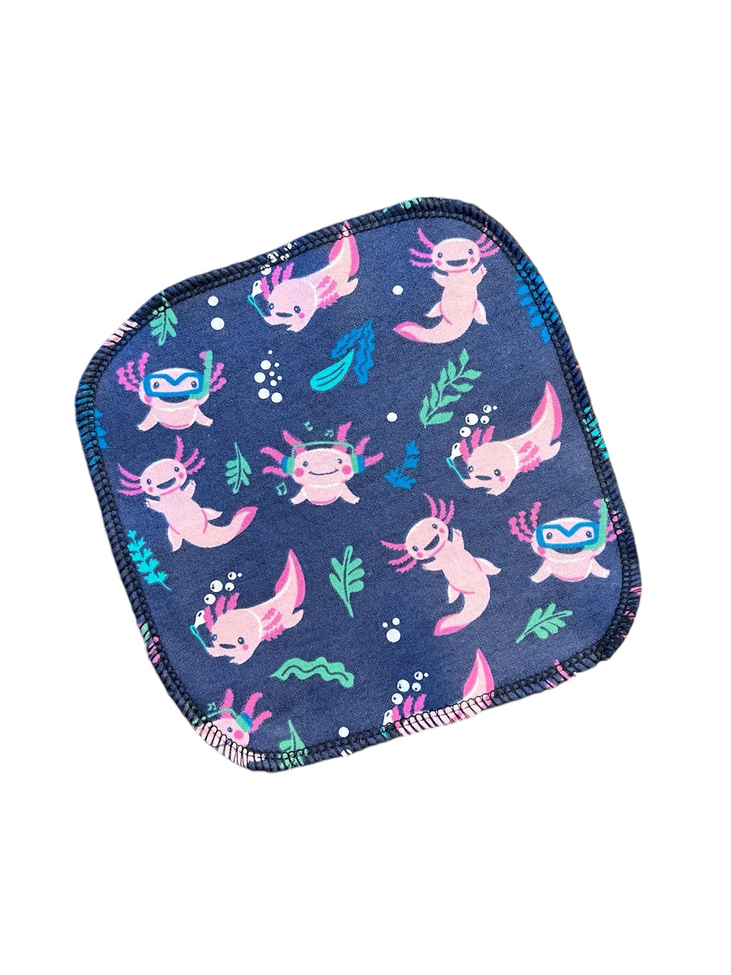 Cute Axolotl  1ply flannel cloth wipes