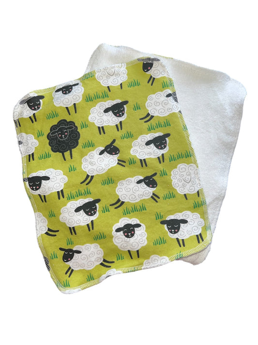 Cute Sheep 2ply Terry Flannel reusable paper towels
