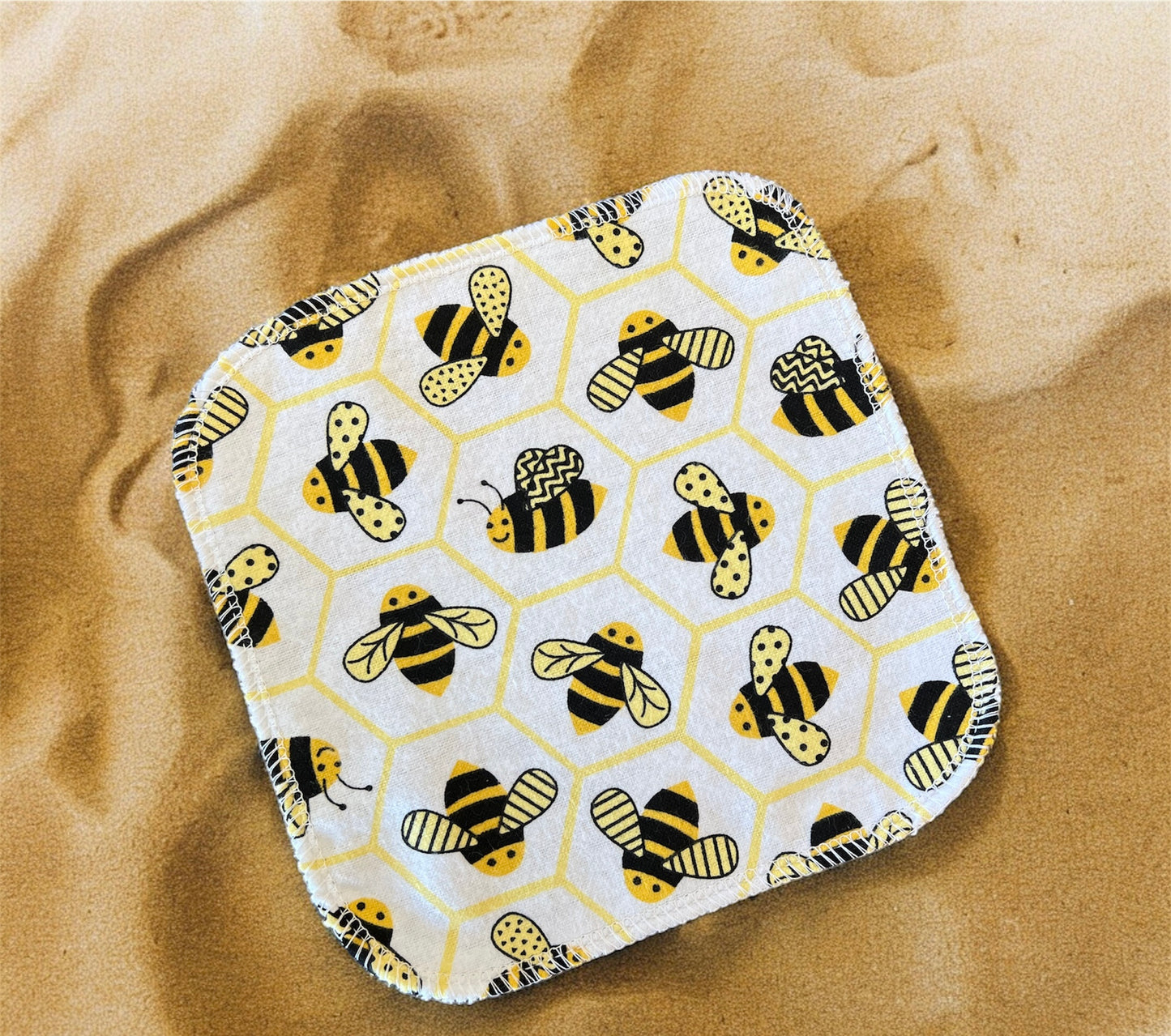 Chubby Bees  1ply flannel cloth wipes