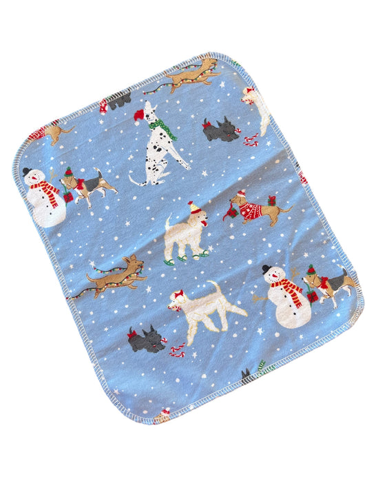 Holiday Dogs 1ply flannel reuseable paper towels