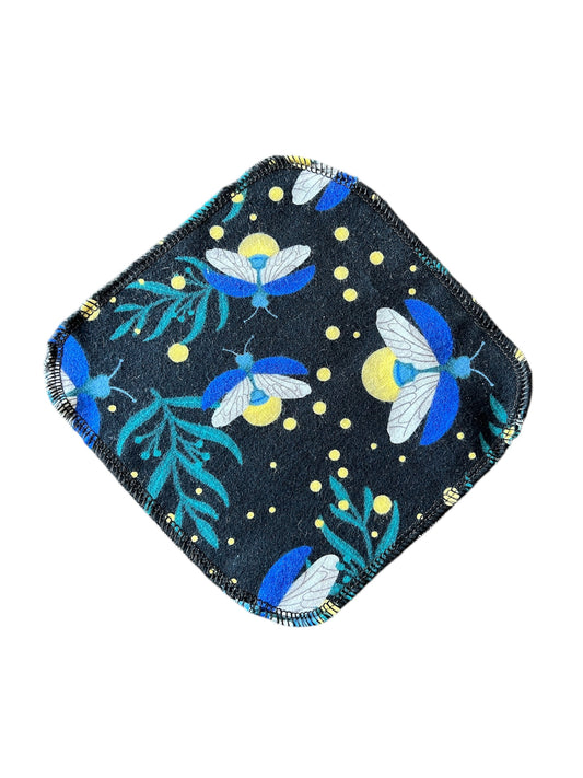 Fireflies Lightning Bugs 1ply flannel cloth wipes