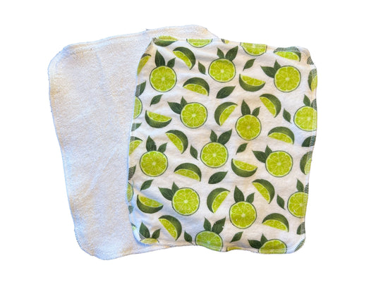 Limes Flannel / Terry reuseable paper towels washcloths