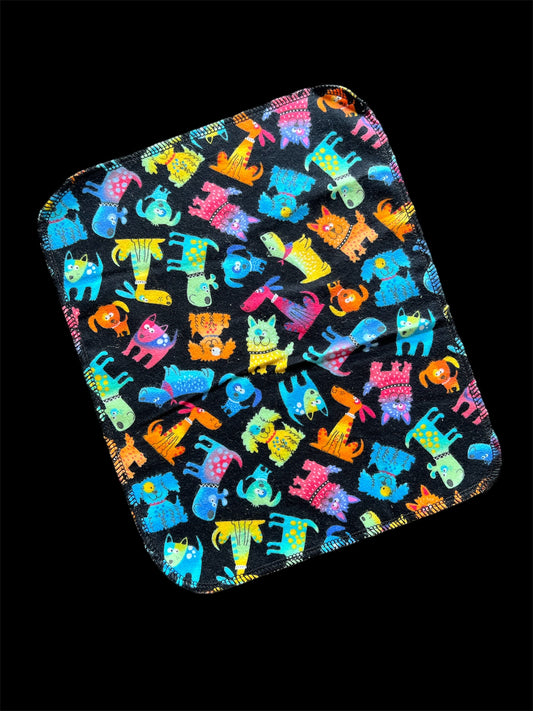 Rainbow Dogs 1ply flannel reusable paper towels