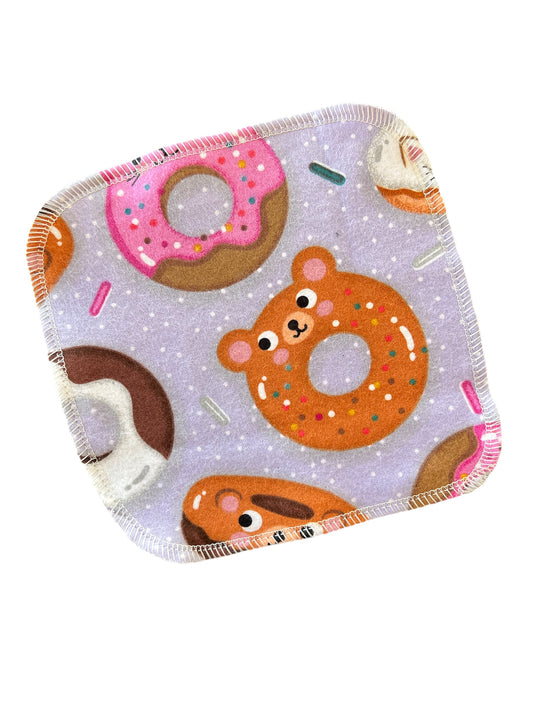 Animal Donuts 2ply flannel cloth wipes