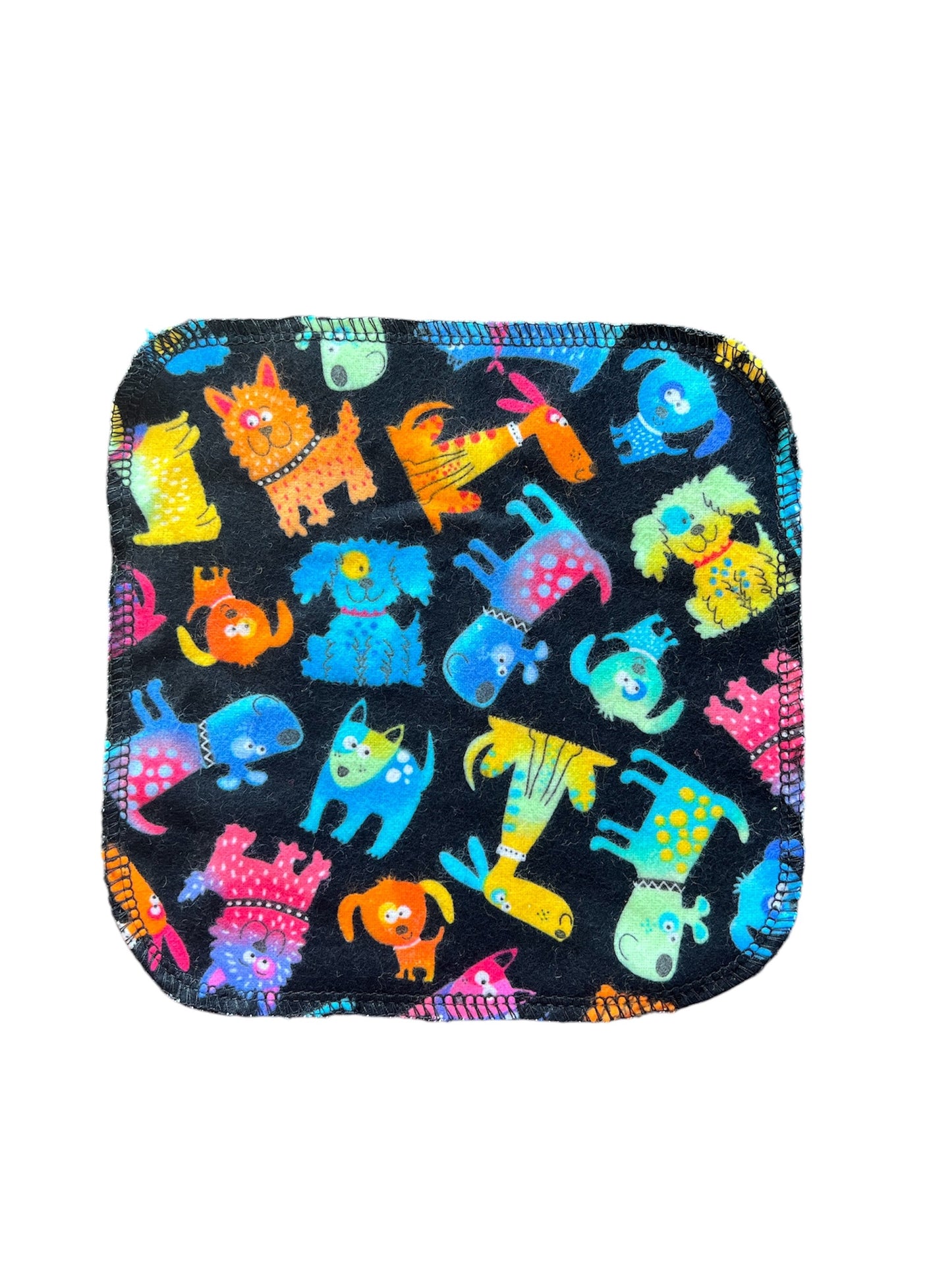 Rainbow Dog 1ply flannel cloth wipes