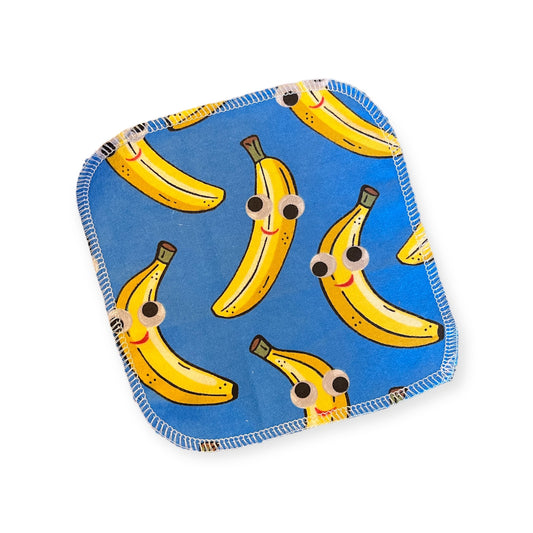 Googly Eye Banana 1ply flannel cloth wipes