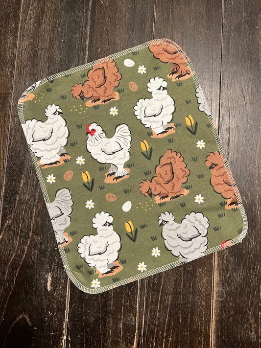 Fancy Chickens 1ply flannel reuseable paper towels