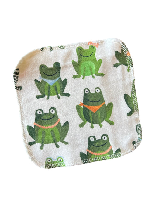 Cute Frogs 2ply flannel cloth wipes