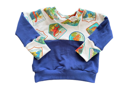 Dinosaurs Patches Grow with me 0-6m Dolman shirt