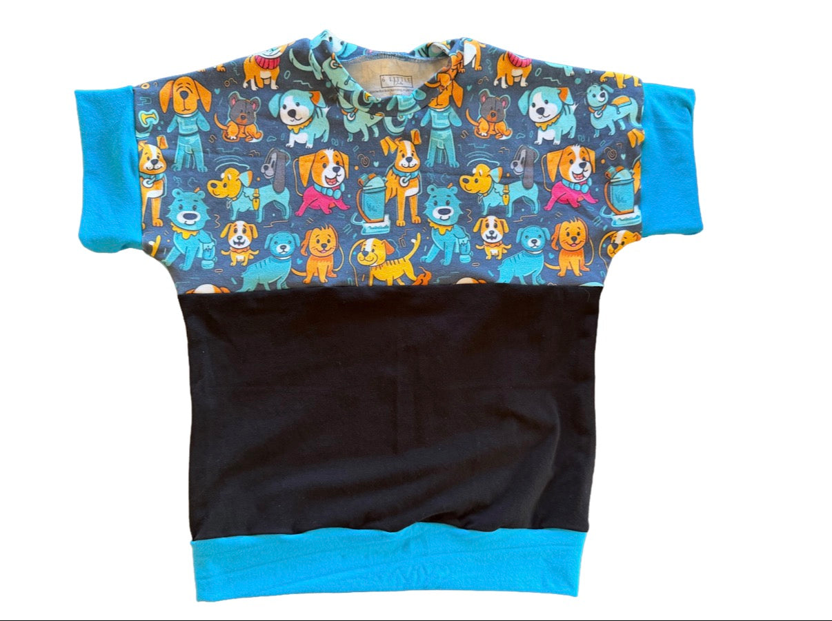 Colorful Dogs 6-9yr grow with me Tshirt