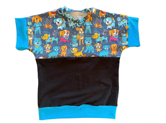 Colorful Dogs 6-9yr grow with me Tshirt