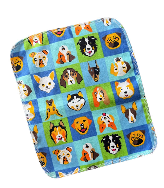 Dog Faces 1ply flannel paperless towels