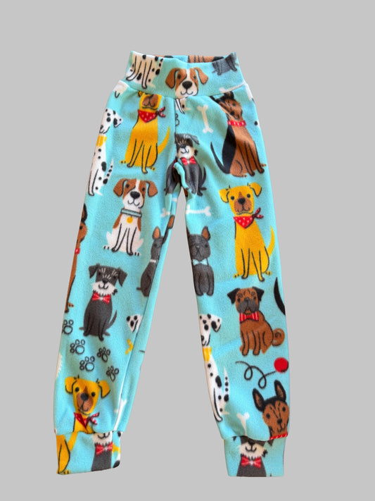 Dogs on Blue 7/8 Fleece Joggers
