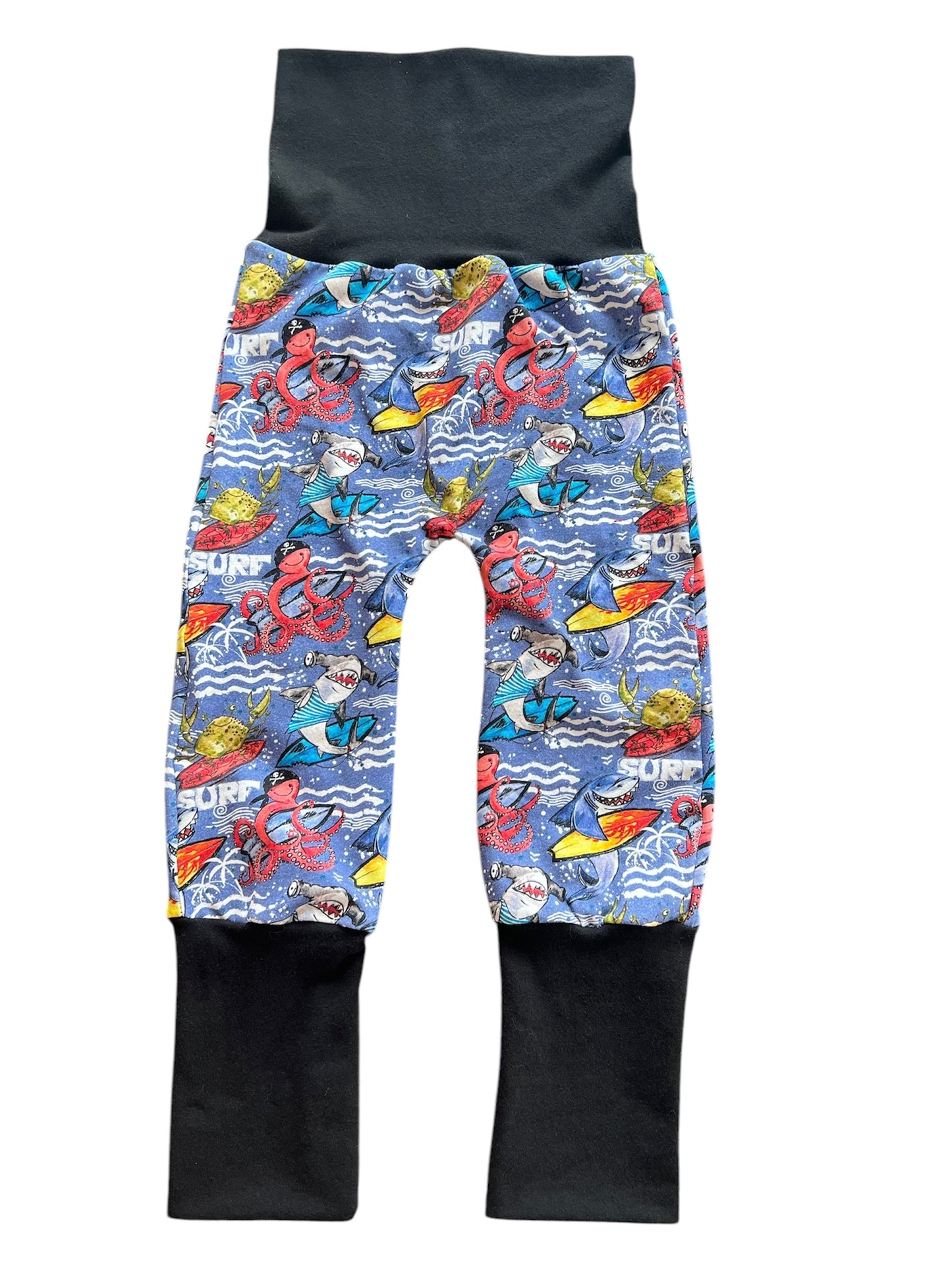 Surfing Sharks 6m-3t  Maxaloones grow with me pants