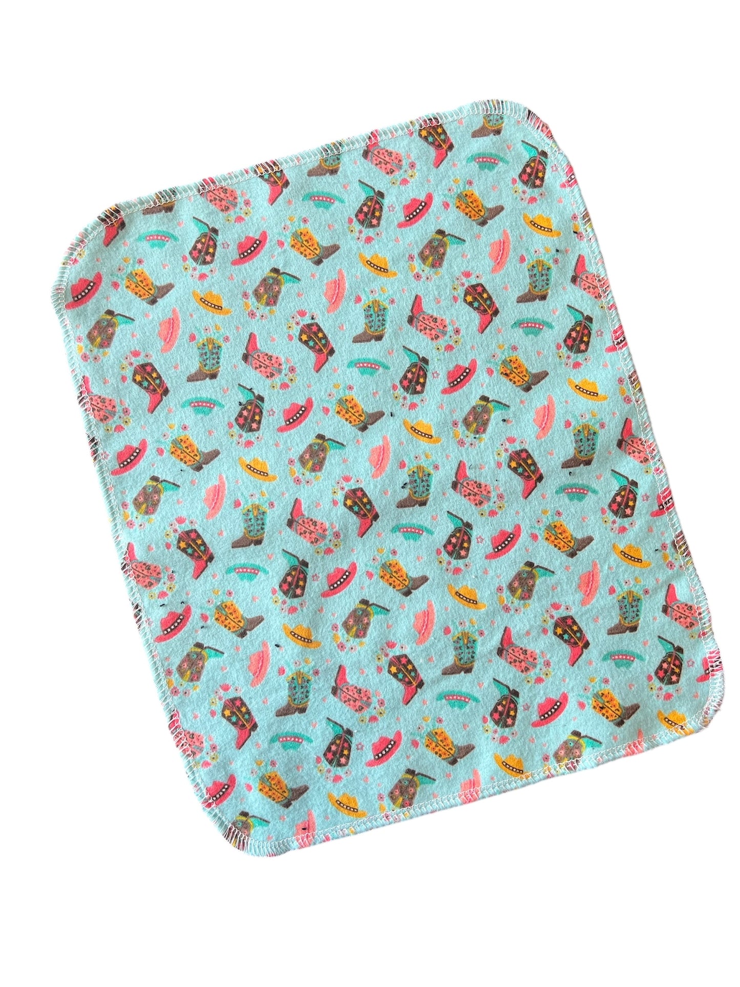 Cowboy Cowgirl Boots Western 1ply flannel reusable paper towels