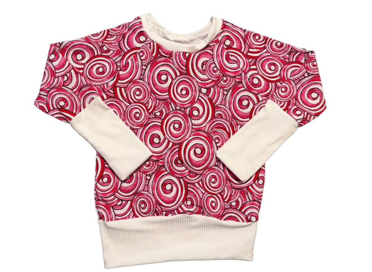 Peppermint Swirl 3-6yr Grow with me Reglan shirt