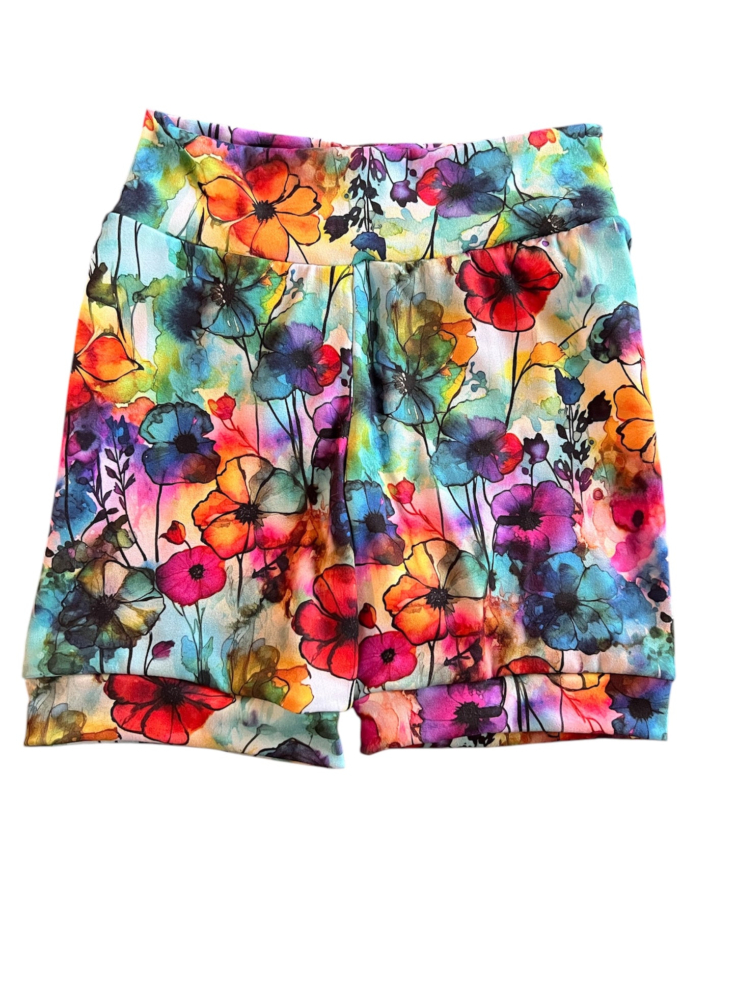 Ink Flowers 3-6yr  Shortie shorts (longer length)