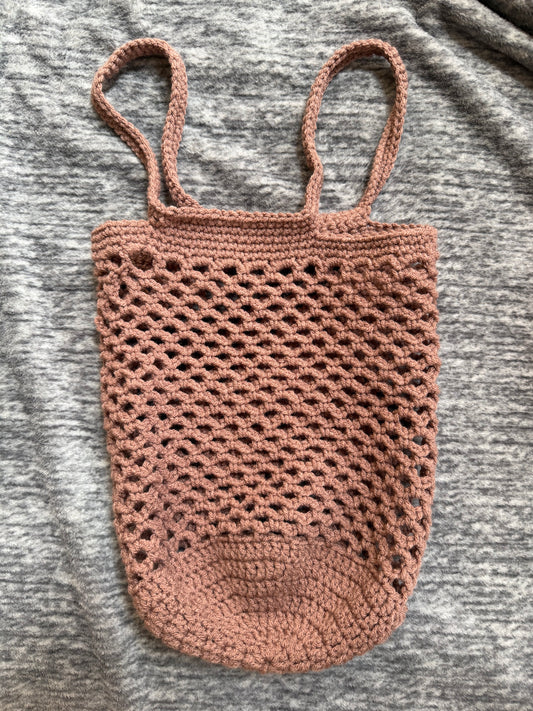 Lightweight Crochet Market Bag Large ( light brown)