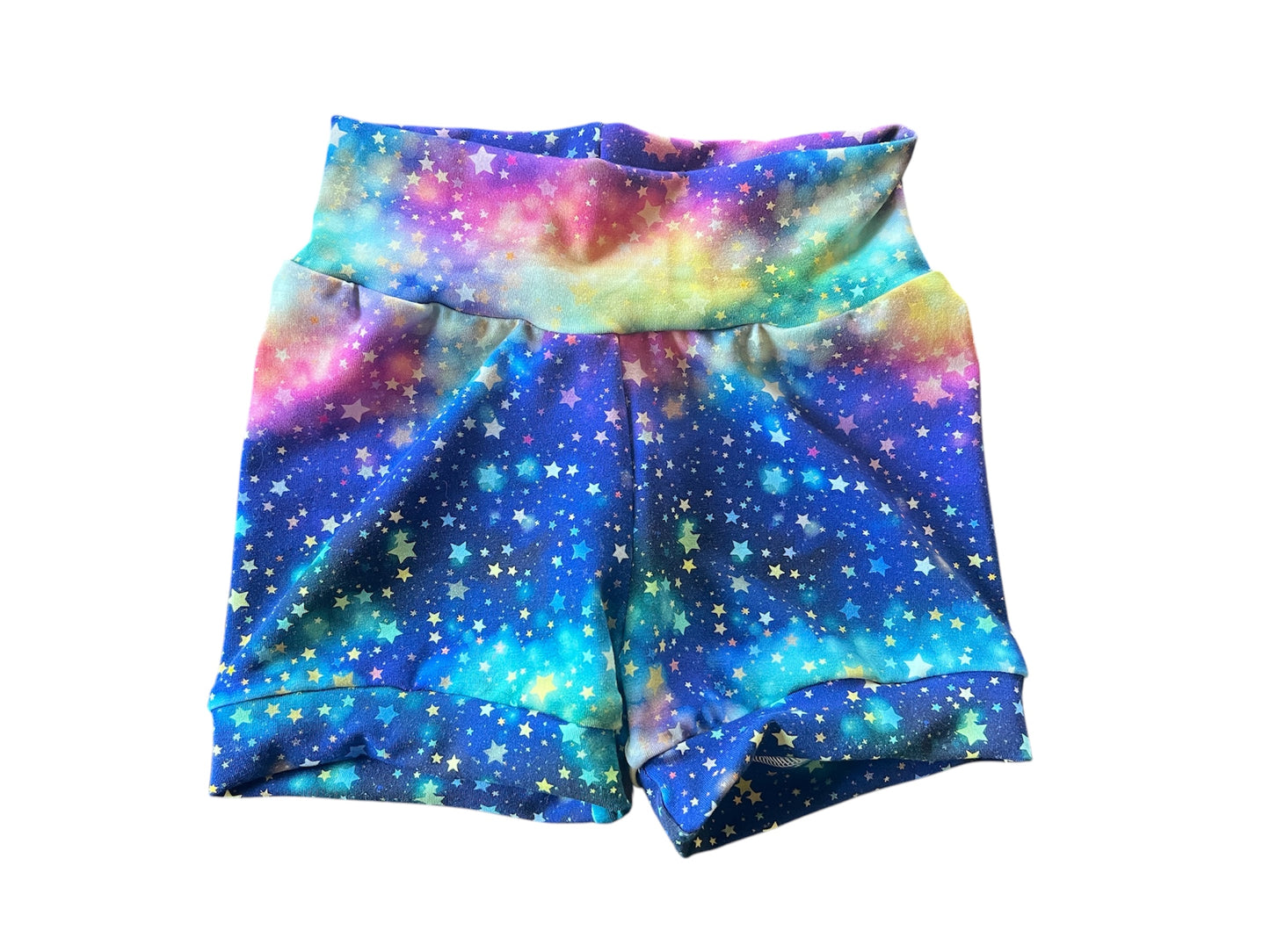 Galaxy Stars  3-6yr  Shortie shorts (shorter length) Bamboo Blue Bands