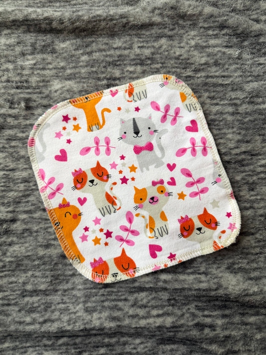 Sweet Kitties 2ply flannel cloth wipes