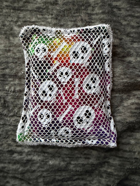 Rainbow Galaxy Skulls  reusable dish scrubber sponge