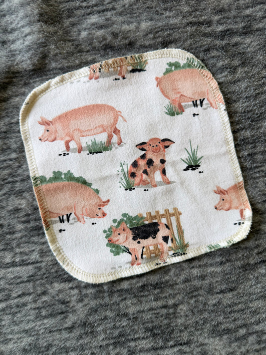 Realistic Pigs 2ply flannel cloth wipes
