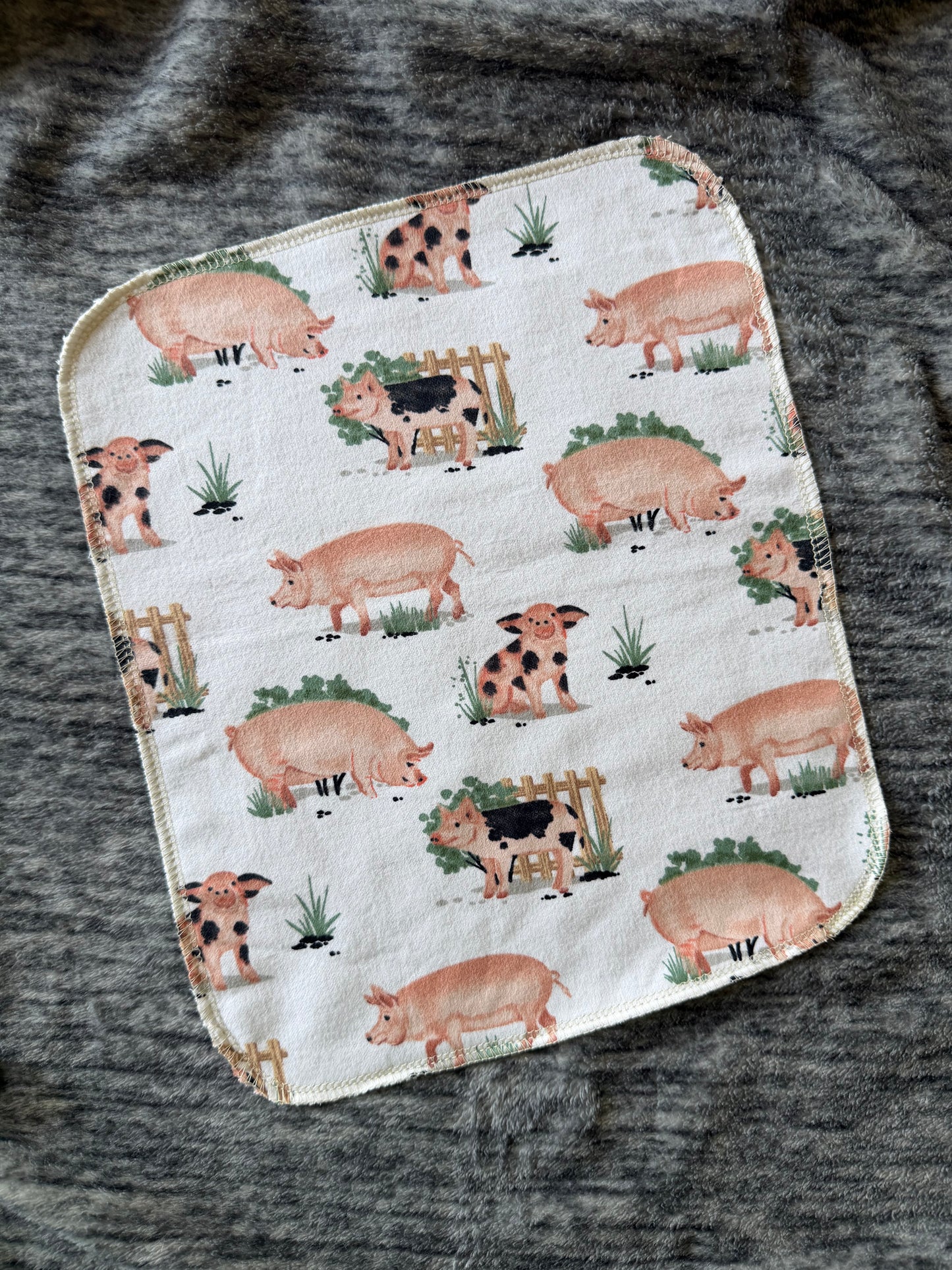 Realistic Pigs 1ply flannel reusable paper towel