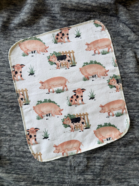 Realistic Pigs 1ply flannel reusable paper towel
