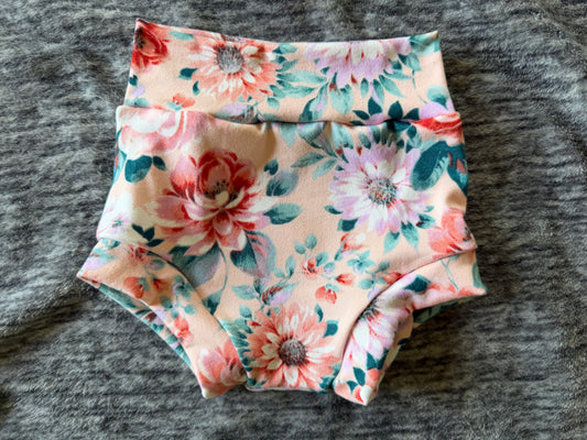 Peachy Floral  12-18m bummies