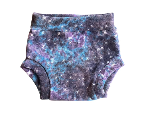 XL Purple Galaxy Fleece Diaper Cover
