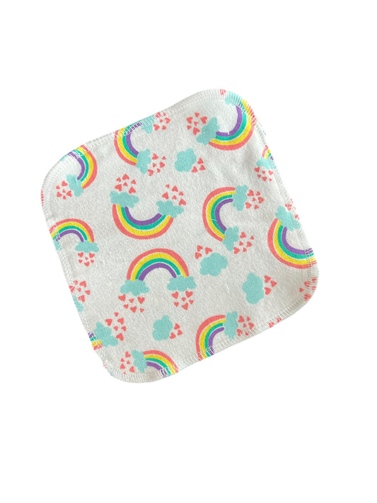 Rainbows 2ply flannel cloth wipes
