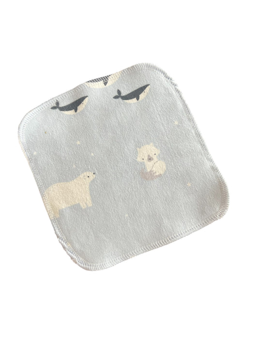 Arctic Animals  2ply flannel cloth wipes