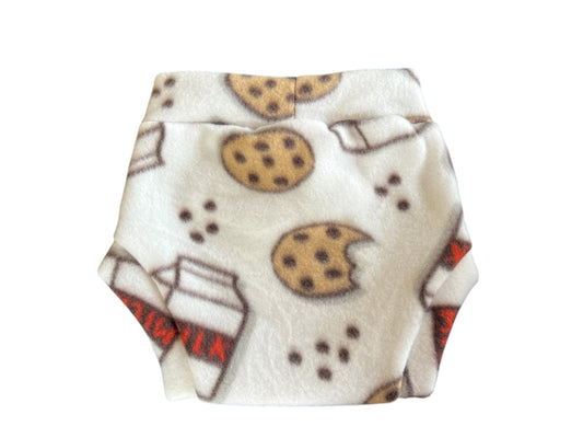 Large Milk & Cookies Fleece Diaper Cover