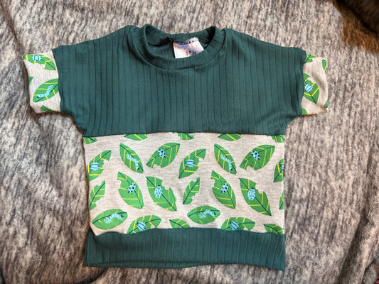 Bugs on Leaves Grow with me 3-12m Dolman shirt