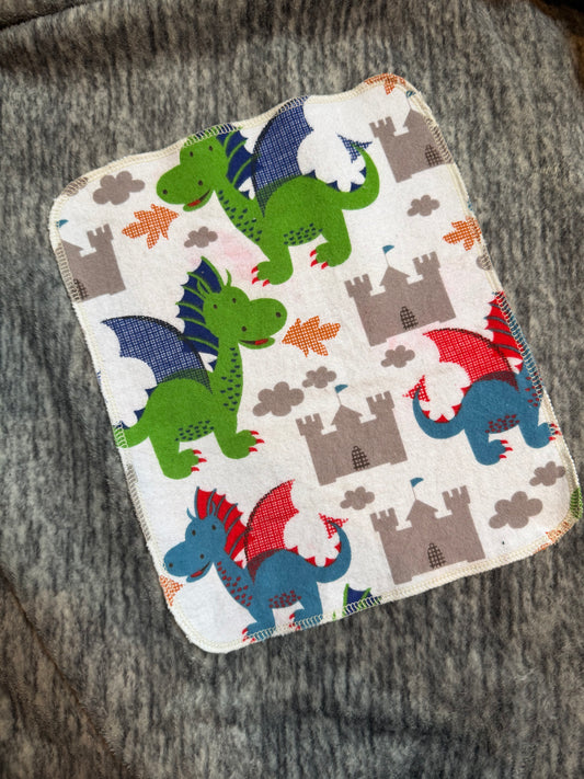 Discount Cute Dragons 1ply flannel reuseable paper towels
