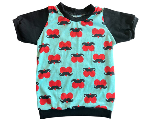 Mustache hearts 3t 4t Tshirt