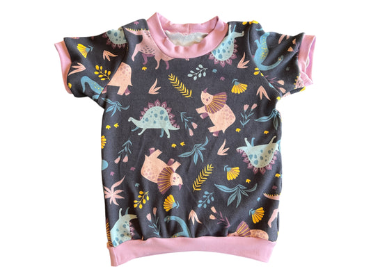 Pastel Dinos 18-24m ringer tee