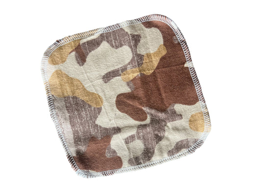 Desert Camo  2ply flannel cloth wipes