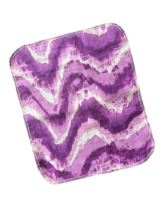 Purple Tie Dye 1ply flannel reusable paper towels