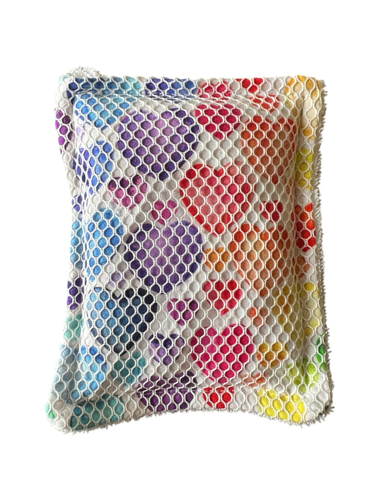 Watercolor Hearts reusable dish scrubber sponge
