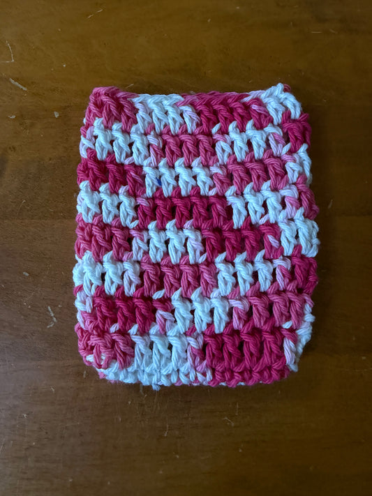 Red & White Cotton Crochet Soap Saver