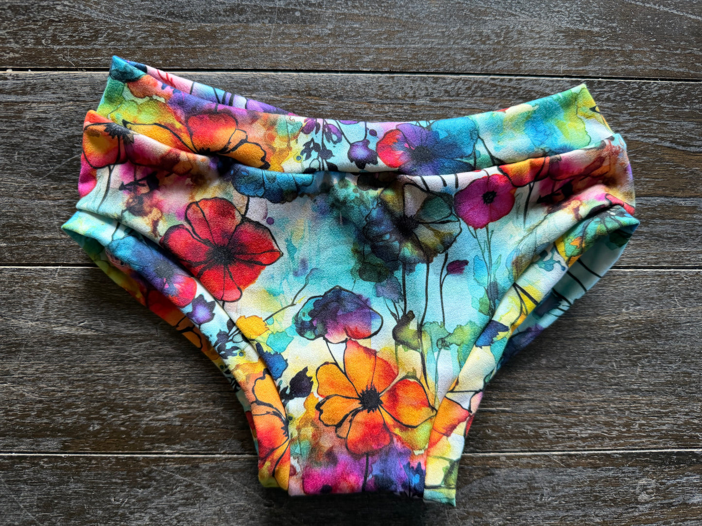 Alcohol Ink Floral kids size 7 underwear