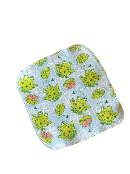 Cartoon Frogs 2ply flannel cloth wipes