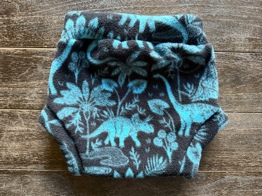 Large Blue Dinos Fleece Diaper Cover