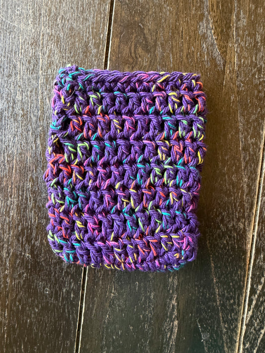 Purple with Neon Cotton Crochet Soap Saver