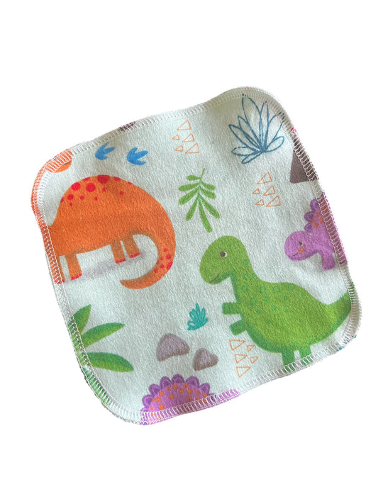 Cute Baby Dinos 2ply flannel cloth wipes